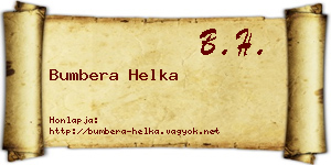 Bumbera Helka névjegykártya